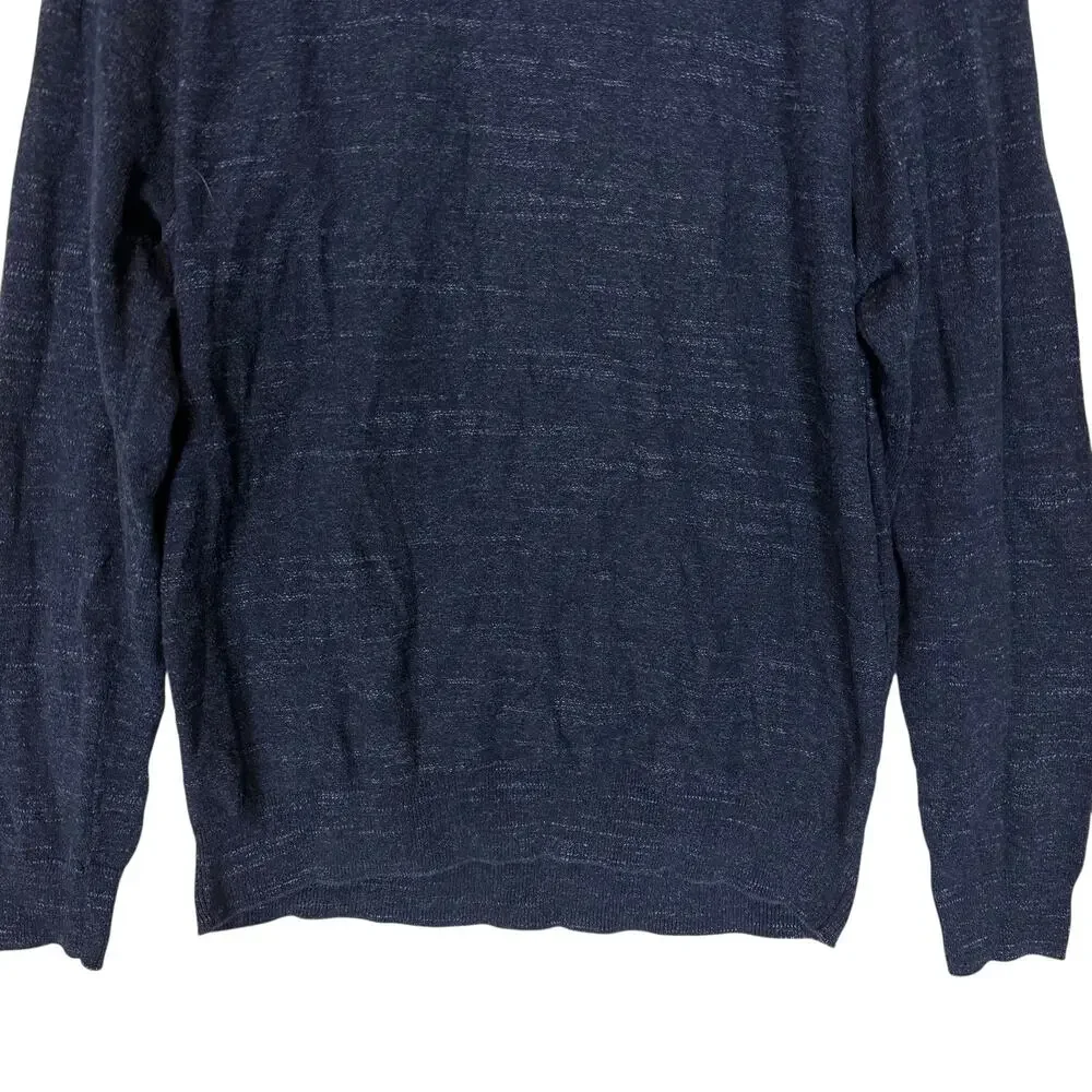 J.CREW Mercantile Sweater‎ Mens Medium Navy Blue Cotton Crewneck Knit Pullover